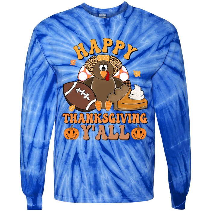 Retro Groovy Meet Me At The Pumpkin Patch Fall Thanksgiving Gift Tie-Dye Long Sleeve Shirt