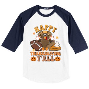 Retro Groovy Meet Me At The Pumpkin Patch Fall Thanksgiving Gift Baseball Sleeve Shirt