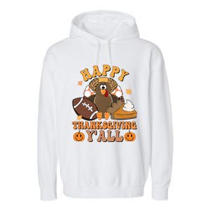 Retro Groovy Meet Me At The Pumpkin Patch Fall Thanksgiving Gift Garment-Dyed Fleece Hoodie