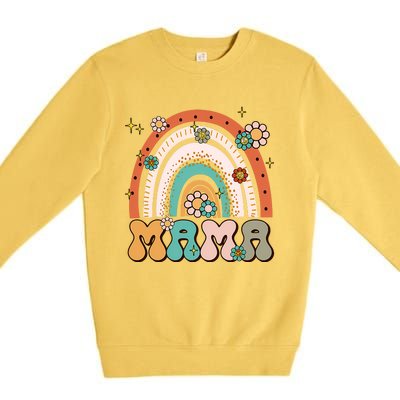 Retro Groovy Mama Matching Family Mother's Day Party Premium Crewneck Sweatshirt