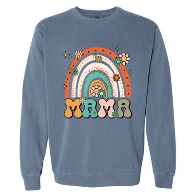 Retro Groovy Mama Matching Family Mother's Day Party Garment-Dyed Sweatshirt