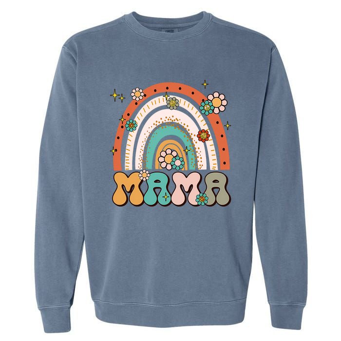 Retro Groovy Mama Matching Family Mother's Day Party Garment-Dyed Sweatshirt