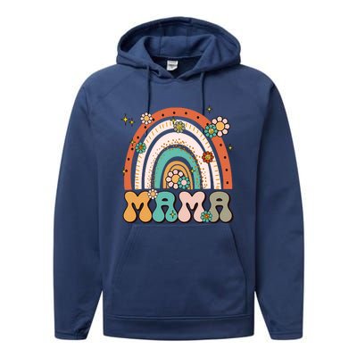 Retro Groovy Mama Matching Family Mother's Day Party Performance Fleece Hoodie