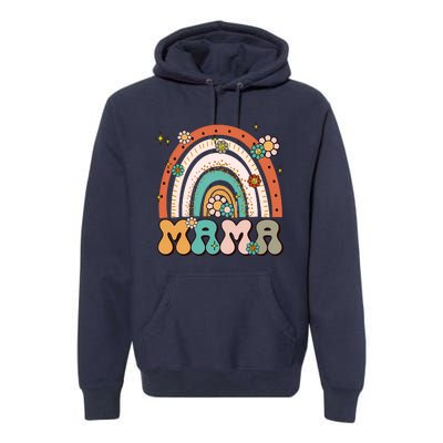 Retro Groovy Mama Matching Family Mother's Day Party Premium Hoodie