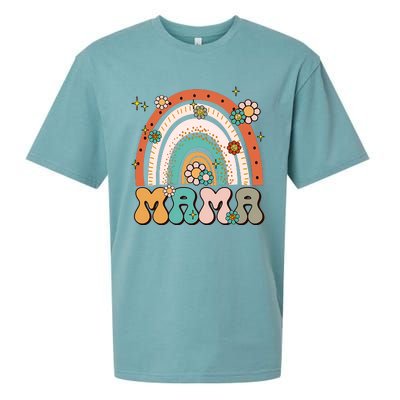 Retro Groovy Mama Matching Family Mother's Day Party Sueded Cloud Jersey T-Shirt