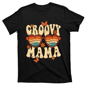 Retro Groovy Mama 70s Aesthetic 1970s Mothers Day T-Shirt