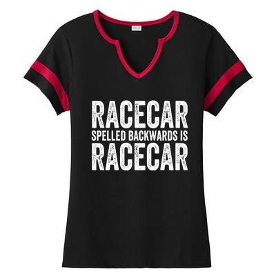 Racecar Gift Mechanic Fast Race Car Racing Funny Cute Gift Ladies Halftime Notch Neck Tee