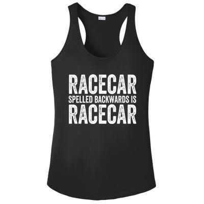 Racecar Gift Mechanic Fast Race Car Racing Funny Cute Gift Ladies PosiCharge Competitor Racerback Tank