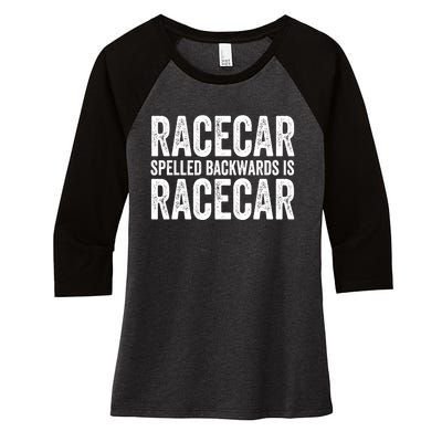 Racecar Gift Mechanic Fast Race Car Racing Funny Cute Gift Women's Tri-Blend 3/4-Sleeve Raglan Shirt