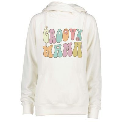 Retro Groovy Mama Birthday Mom Hippie Mothers Day Gift Womens Funnel Neck Pullover Hood