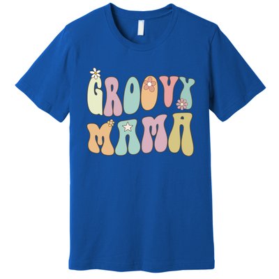 Retro Groovy Mama Birthday Mom Hippie Mothers Day Gift Premium T-Shirt