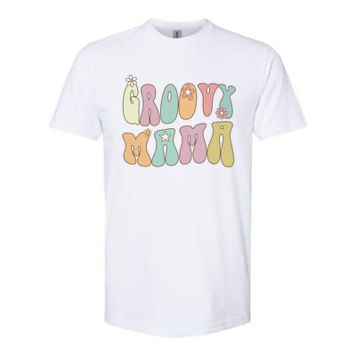 Retro Groovy Mama Birthday Mom Hippie Mothers Day Gift Softstyle® CVC T-Shirt