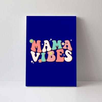 Retro Groovy Mama Vibes Mothers Day Hippie Mommy Trendy Cool Gift Canvas