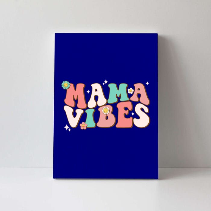 Retro Groovy Mama Vibes Mothers Day Hippie Mommy Trendy Cool Gift Canvas