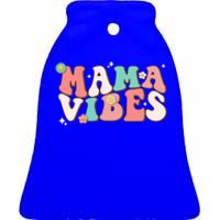 Retro Groovy Mama Vibes Mothers Day Hippie Mommy Trendy Cool Gift Ceramic Bell Ornament