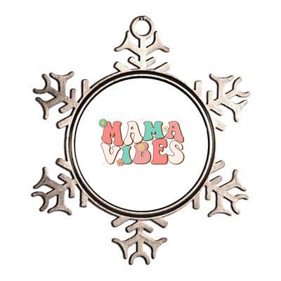 Retro Groovy Mama Vibes Mothers Day Hippie Mommy Trendy Cool Gift Metallic Star Ornament