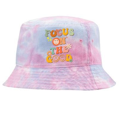 Retro Groovy Motivational Quote Tie-Dyed Bucket Hat