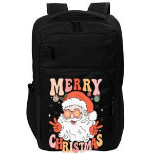 Retro Groovy Merry Christmas Trendy Santa Claus Holiday Impact Tech Backpack