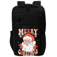 Retro Groovy Merry Christmas Trendy Santa Claus Holiday Impact Tech Backpack