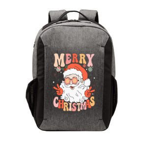 Retro Groovy Merry Christmas Trendy Santa Claus Holiday Vector Backpack