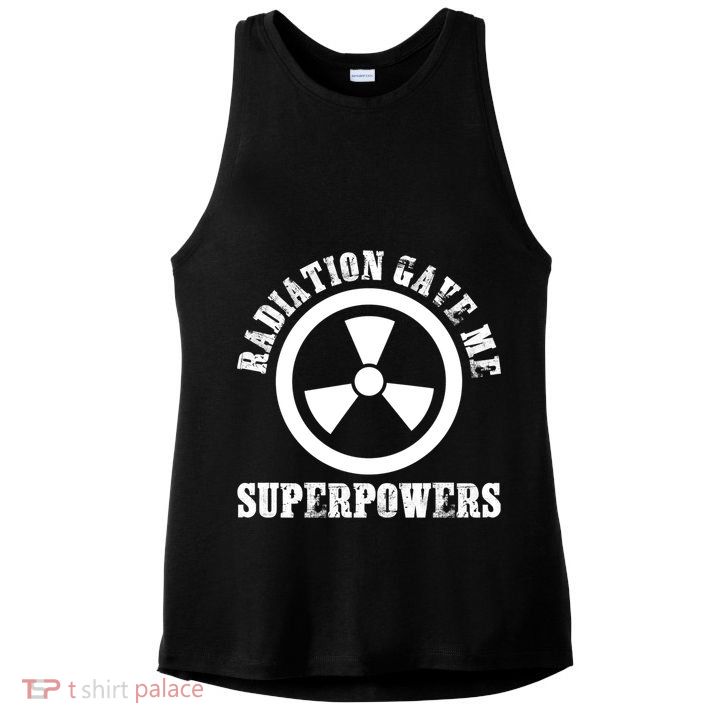 Radiation Gave Me Superpowers Cancer Therapy Chemo Warrior Gift Ladies PosiCharge Tri-Blend Wicking Tank