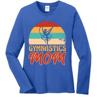 Retro Gymnastics Mom Vintage Artistic Gymnast Acrobatics Cool Gift Ladies Long Sleeve Shirt