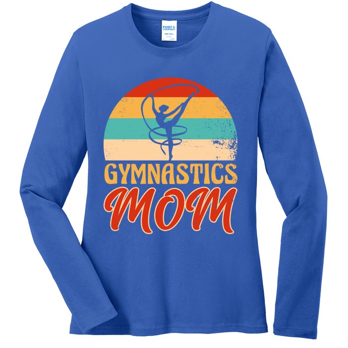 Retro Gymnastics Mom Vintage Artistic Gymnast Acrobatics Cool Gift Ladies Long Sleeve Shirt