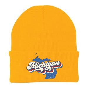 Retro Groovy Michigan Knit Cap Winter Beanie