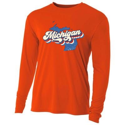 Retro Groovy Michigan Cooling Performance Long Sleeve Crew