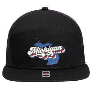 Retro Groovy Michigan 7 Panel Mesh Trucker Snapback Hat