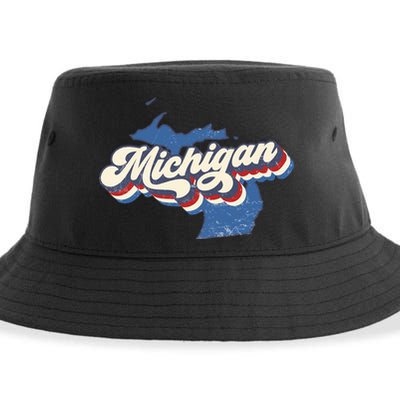 Retro Groovy Michigan Sustainable Bucket Hat