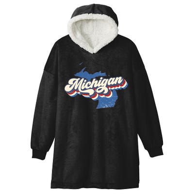 Retro Groovy Michigan Hooded Wearable Blanket