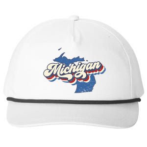 Retro Groovy Michigan Snapback Five-Panel Rope Hat