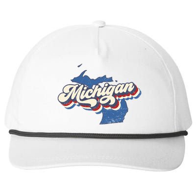 Retro Groovy Michigan Snapback Five-Panel Rope Hat