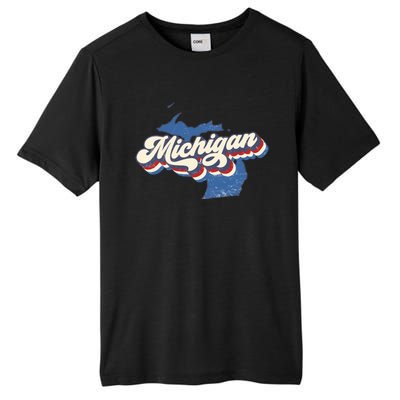 Retro Groovy Michigan Tall Fusion ChromaSoft Performance T-Shirt