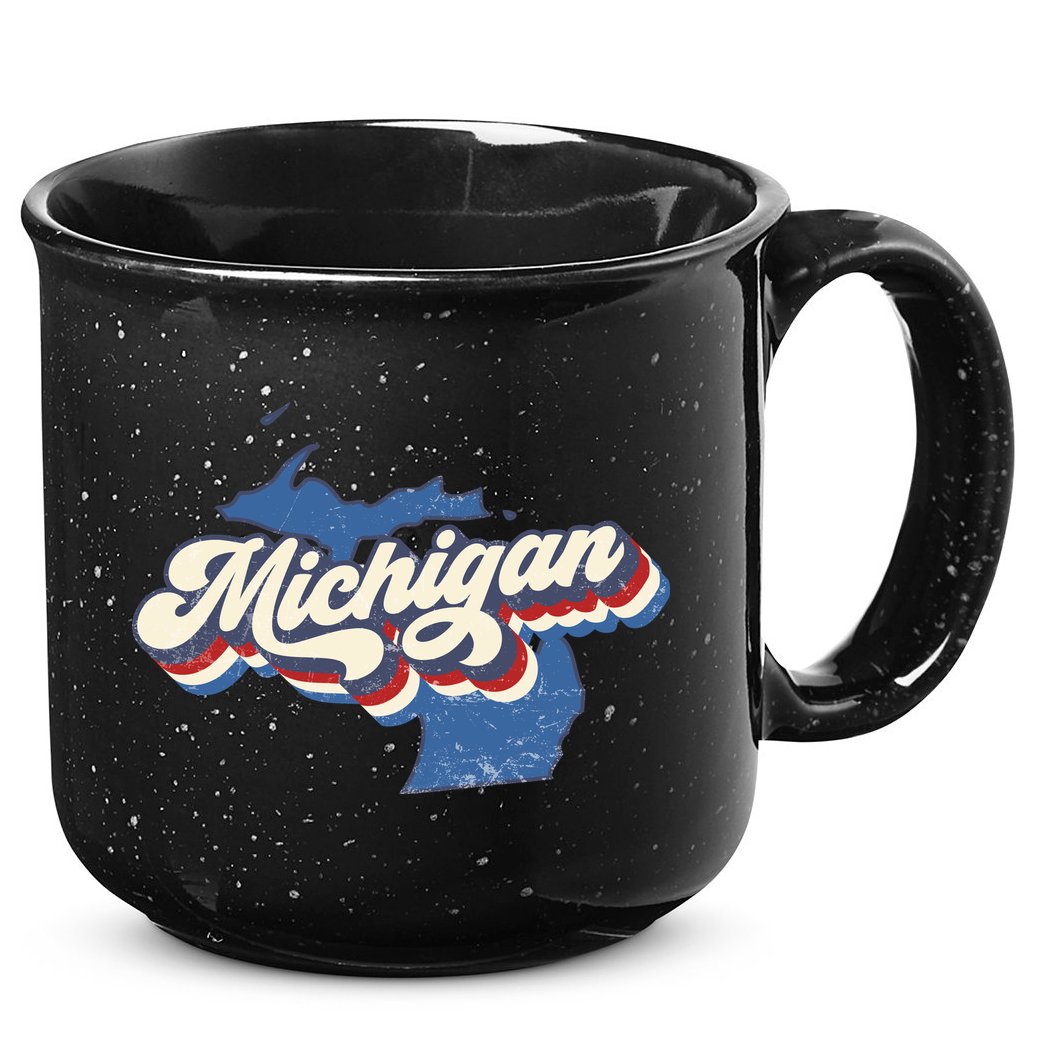 Retro Groovy Michigan 15oz Campfire Ceramic Mug