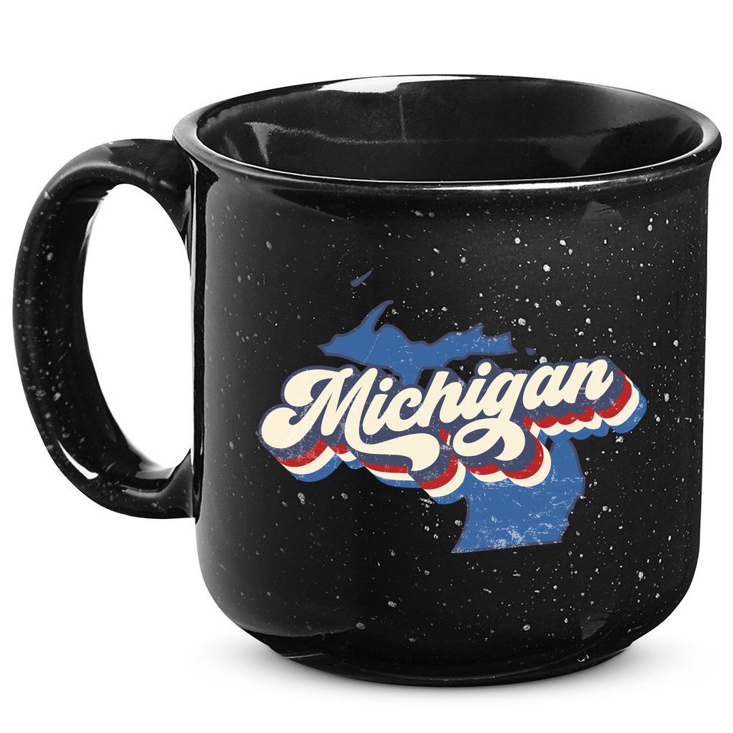 Retro Groovy Michigan 15oz Campfire Ceramic Mug