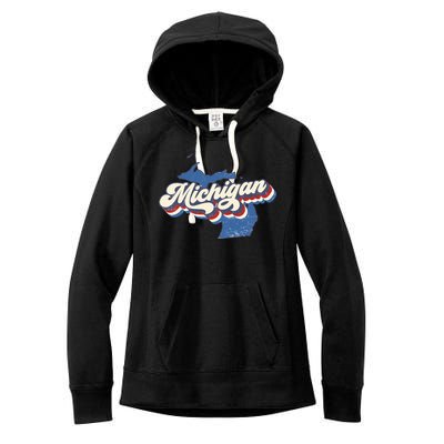 Retro Groovy Michigan Women's Fleece Hoodie