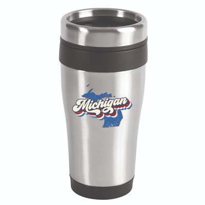 Retro Groovy Michigan 16oz Travel Tumbler
