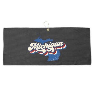 Retro Groovy Michigan Large Microfiber Waffle Golf Towel