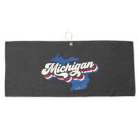 Retro Groovy Michigan Large Microfiber Waffle Golf Towel