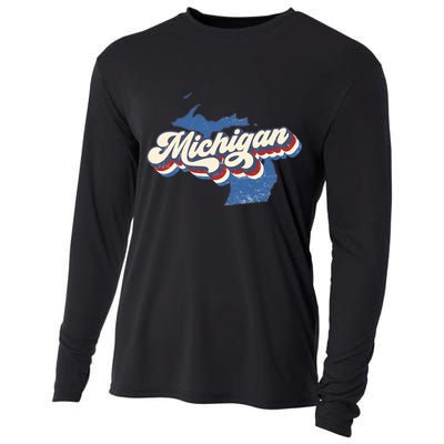 Retro Groovy Michigan Cooling Performance Long Sleeve Crew