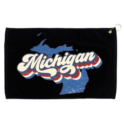 Retro Groovy Michigan Grommeted Golf Towel