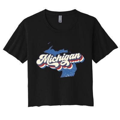 Retro Groovy Michigan Crop Top