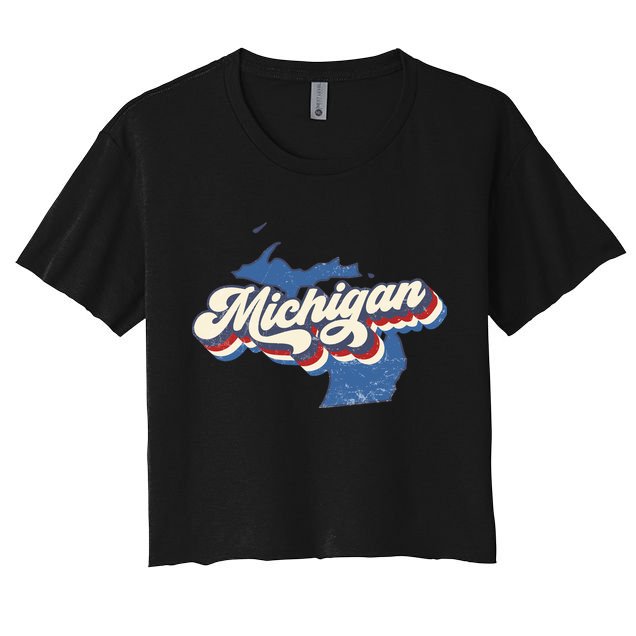 Retro Groovy Michigan Crop Top