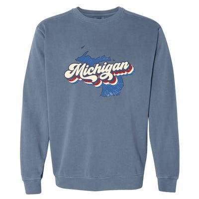 Retro Groovy Michigan Garment-Dyed Sweatshirt