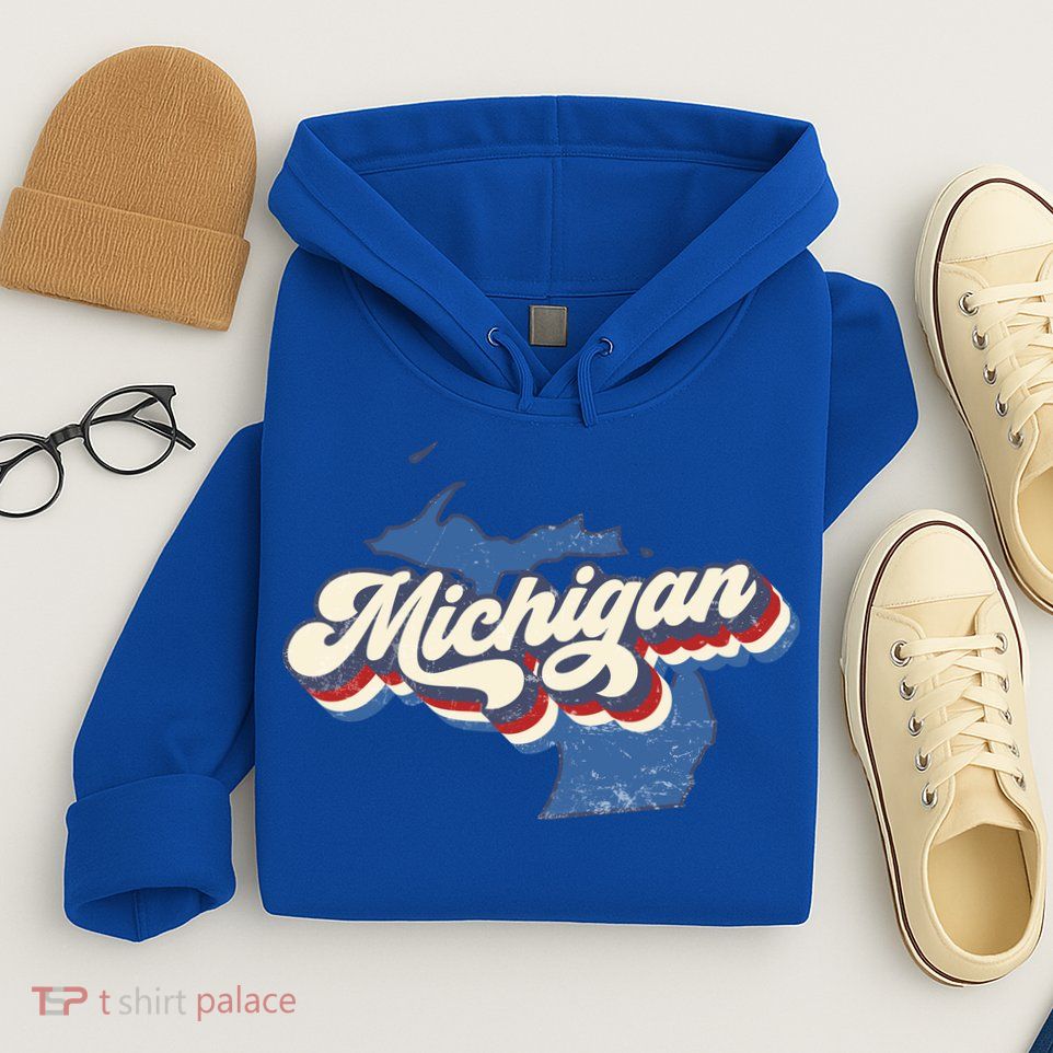 Retro Groovy Michigan Hoodie