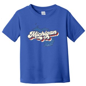 Retro Groovy Michigan Toddler T-Shirt