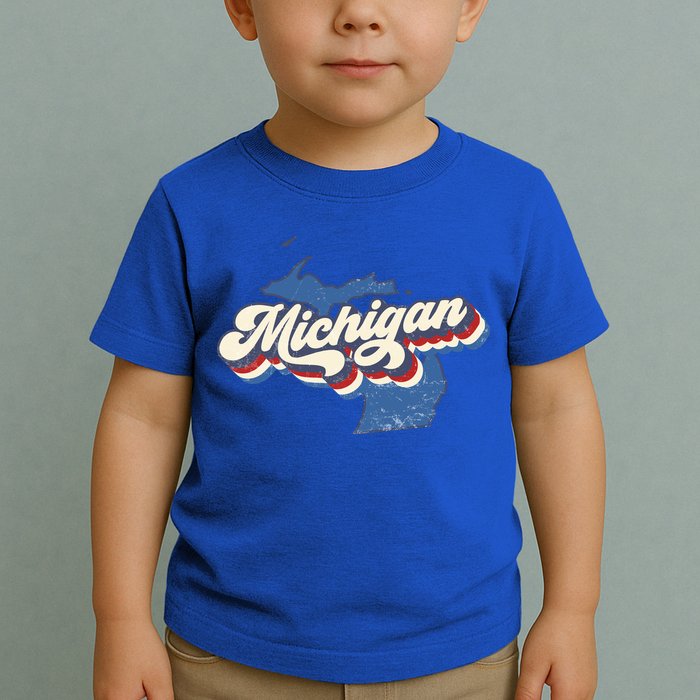 Retro Groovy Michigan Toddler T-Shirt