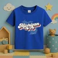 Retro Groovy Michigan Toddler T-Shirt
